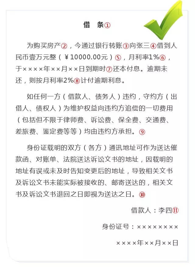 借条范本 借条范本