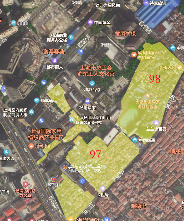 97 98街坊范围 - 杨浦97-98街坊房屋征收补偿方案征求意见稿公布