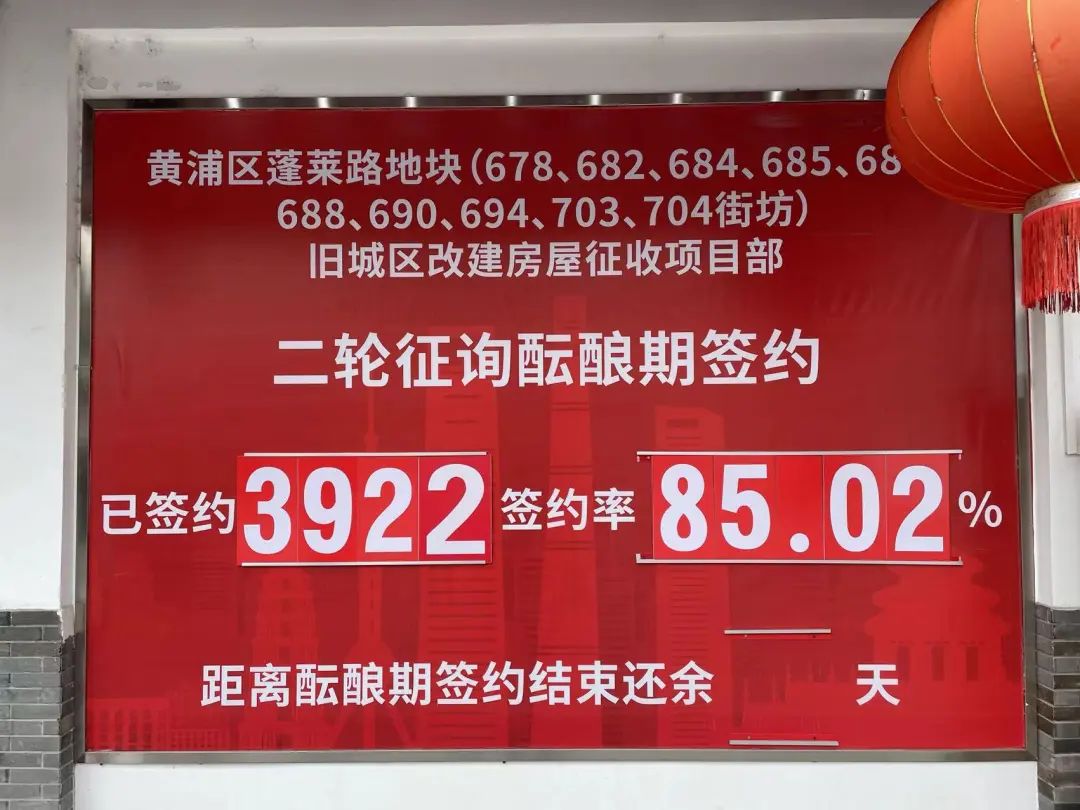 上海房产律师-黄浦区蓬莱路地块二轮征询酝酿期签约首日突破85%